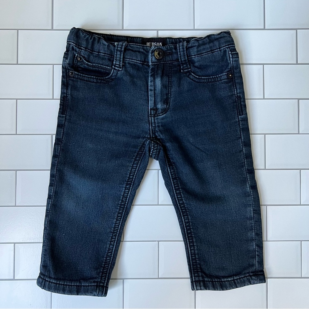 12M💙 HUDSON Jeans Designer Dark Blue Wash Denim Jeans Pants Adjustable Waist👖